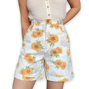 Vintage Gitano Sunflower High Rise Shorts